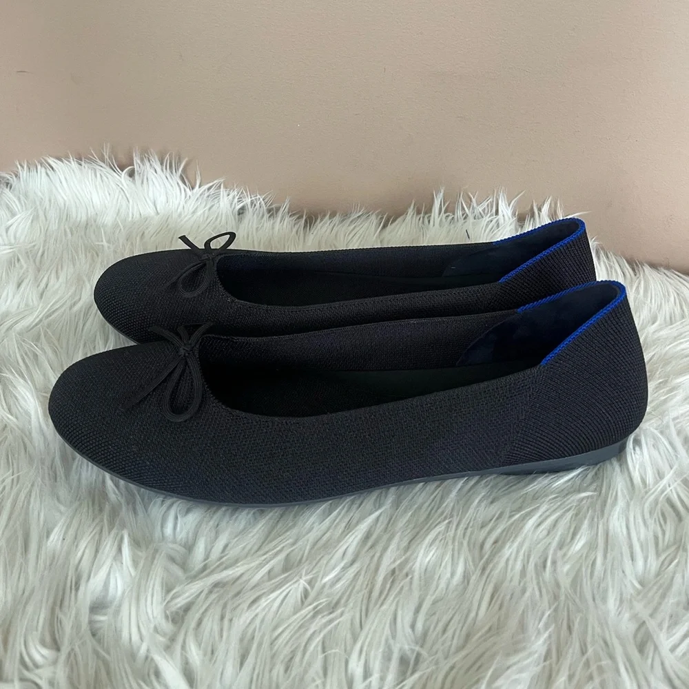 {Rothy's} The Ballet Flat with Bow in Black - Womens 13